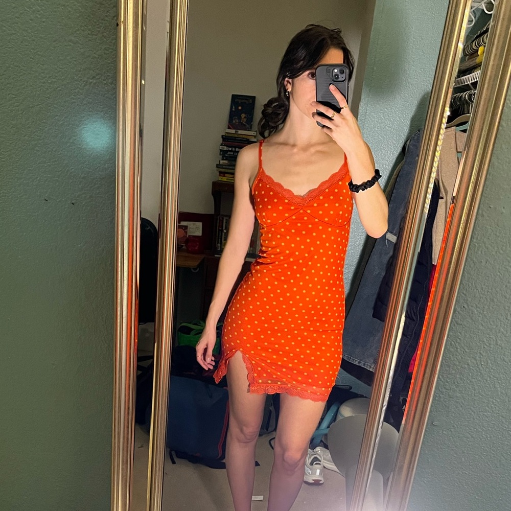 Orange Polka Dot Dress